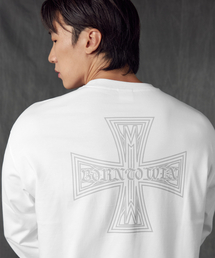 BORN TO WIN（ボーントゥウィン）の「ゴシッククロスロングスリーブ [ホワイト]（Tシャツ/カットソー）」