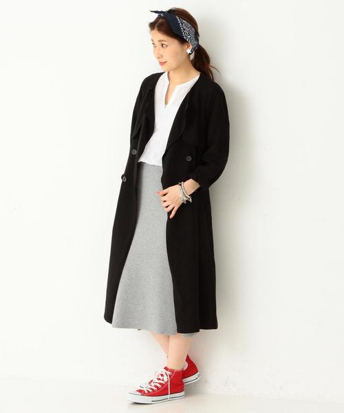 Another Edition(アナザーエディション)の「スモーキーノーカラートレンチコート/AEBFC スモーキーOX NC TRC◆(トレンチコート・レディース・ブラック/ベージュ/ネイビー・SMALL/MEDIUM)」の12枚目の写真