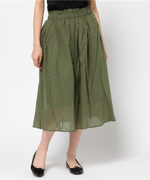 LBC(エルビーシー)の「コットンガーゼギャザースカート (スカート・レディース・オリーブ/ライトグレー/ダークブラウン・LARGE/MEDIUM)」の13枚目の写真