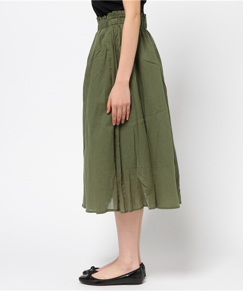 LBC(エルビーシー)の「コットンガーゼギャザースカート (スカート・レディース・オリーブ/ライトグレー/ダークブラウン・LARGE/MEDIUM)」の5枚目の写真