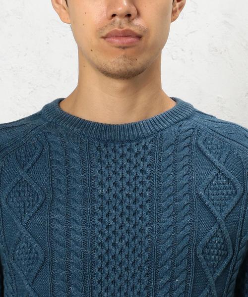 green label relaxing(グリーンレーベルリラクシング)の「BC WASHED ARAN C/N 5G ニット◆(ニット/セーター・メンズ・ベージュ/コバルトブルー/オリーブ・SMALL/LARGE/MEDIUM)」の8枚目の写真