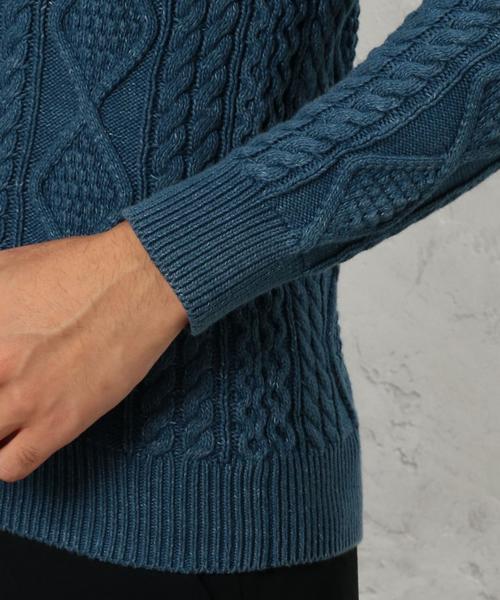 green label relaxing(グリーンレーベルリラクシング)の「BC WASHED ARAN C/N 5G ニット◆(ニット/セーター・メンズ・ベージュ/コバルトブルー/オリーブ・SMALL/LARGE/MEDIUM)」の10枚目の写真