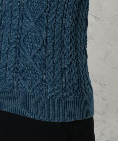 green label relaxing(グリーンレーベルリラクシング)の「BC WASHED ARAN C/N 5G ニット◆(ニット/セーター・メンズ・ベージュ/コバルトブルー/オリーブ・SMALL/LARGE/MEDIUM)」の11枚目の写真