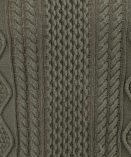 green label relaxing(グリーンレーベルリラクシング)の「BC WASHED ARAN C/N 5G ニット◆(ニット/セーター・メンズ・ベージュ/コバルトブルー/オリーブ・SMALL/LARGE/MEDIUM)」の9枚目の写真