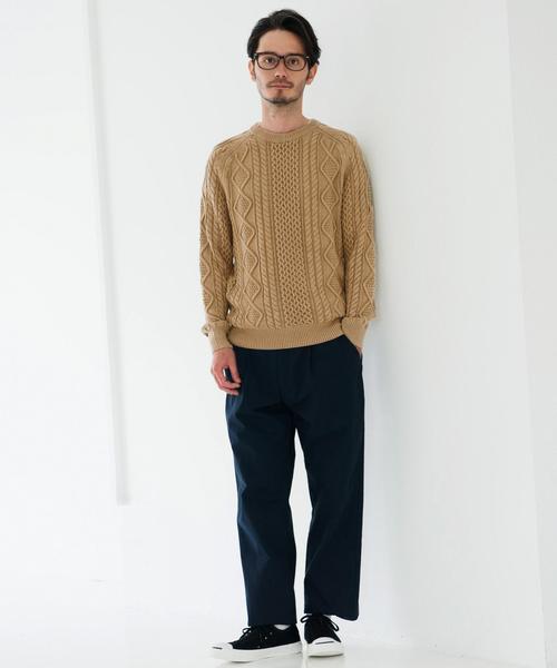 green label relaxing(グリーンレーベルリラクシング)の「BC WASHED ARAN C/N 5G ニット◆(ニット/セーター・メンズ・ベージュ/コバルトブルー/オリーブ・SMALL/LARGE/MEDIUM)」の16枚目の写真