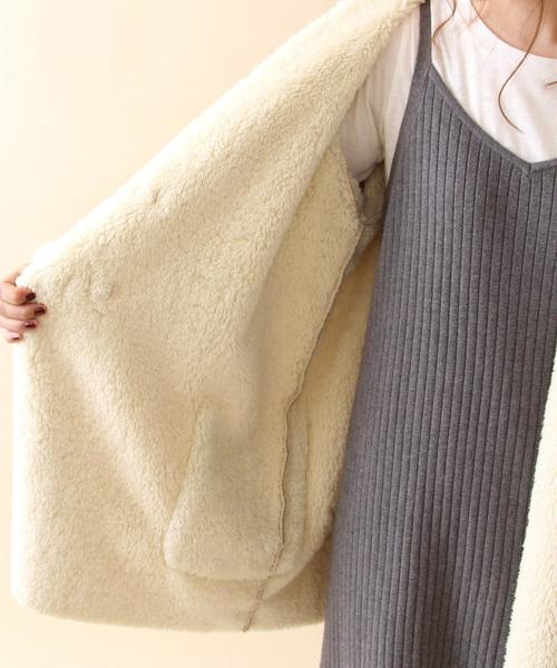 coen（コーエン）の「ボンディング裏ボアダッフルコート（ダッフルコート・レディース・ベージュ/ネイビー/ブラック・LARGE/MEDIUM）」の21枚目の写真