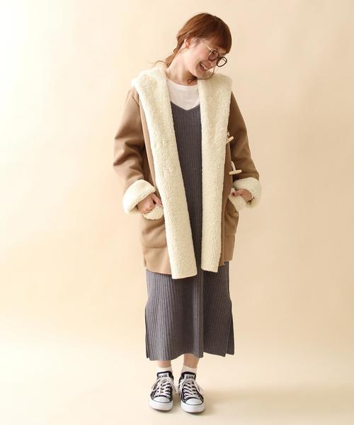 coen（コーエン）の「ボンディング裏ボアダッフルコート（ダッフルコート・レディース・ベージュ/ネイビー/ブラック・LARGE/MEDIUM）」の13枚目の写真