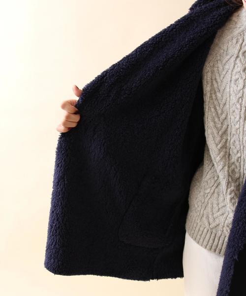 coen（コーエン）の「ボンディング裏ボアダッフルコート（ダッフルコート・レディース・ベージュ/ネイビー/ブラック・LARGE/MEDIUM）」の6枚目の写真