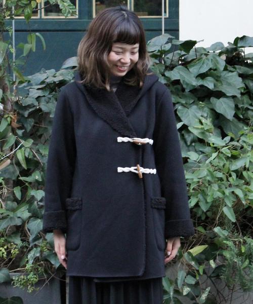 coen（コーエン）の「ボンディング裏ボアダッフルコート（ダッフルコート・レディース・ベージュ/ネイビー/ブラック・LARGE/MEDIUM）」の8枚目の写真