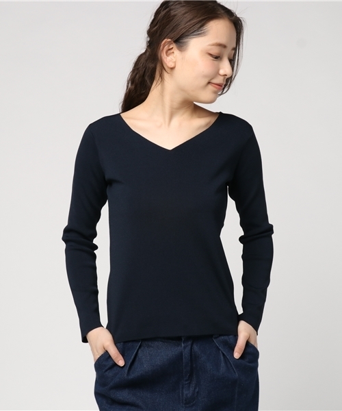 N.（N. Natural Beauty Basic）（エヌエヌナチュラルビューティーベーシック）の「総針Ｖネック（ニット/セーター・レディース・ホワイト系その他/ピンク/ホワイト/グレー/ネイビー・MEDIUM）」の21枚目の写真