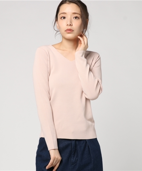 N.（N. Natural Beauty Basic）（エヌエヌナチュラルビューティーベーシック）の「総針Ｖネック（ニット/セーター・レディース・ホワイト系その他/ピンク/ホワイト/グレー/ネイビー・MEDIUM）」の12枚目の写真