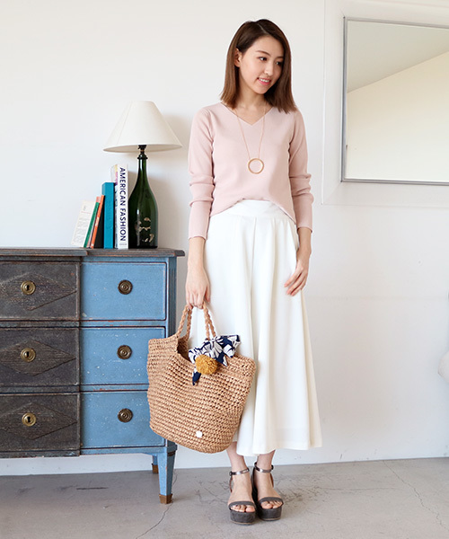 N.（N. Natural Beauty Basic）（エヌエヌナチュラルビューティーベーシック）の「総針Ｖネック（ニット/セーター・レディース・ホワイト系その他/ピンク/ホワイト/グレー/ネイビー・MEDIUM）」の13枚目の写真