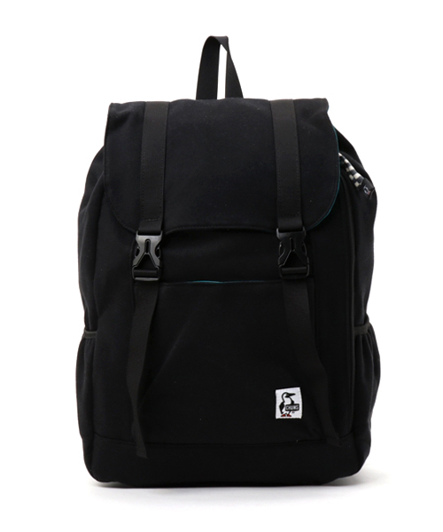 CHUMS(チャムス)の「CHUMS(チャムス)Flap Day Pack Sweat フラップデイパックスウェット リュックサック(バックパック/リュック)」|ブラック