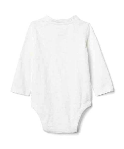 GAP（ギャップ）の「Gap Long Sleeve Henley Bodysuit（ロンパース・キッズ・ホワイト・80ｃｍ/90cm/70cm/60cm/50cm）」の2枚目の写真