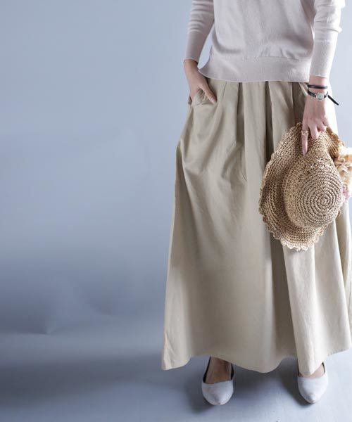 antiqua（アンティカ）の「綿麻ワイド×ワイドパンツ（その他パンツ・レディース・カーキ/ネイビー/ベージュ・M）」の2枚目の写真