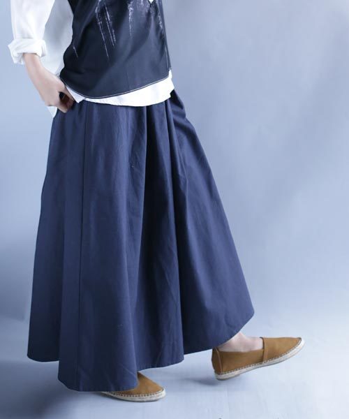 antiqua（アンティカ）の「綿麻ワイド×ワイドパンツ（その他パンツ・レディース・カーキ/ネイビー/ベージュ・M）」の3枚目の写真