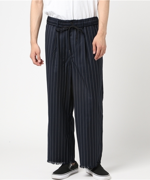 WEGO(ウィゴー)の「WEGO/フリンジヘムタックワイドパンツ(スラックス・メンズ・ブルー系その他4/ブラック・MEDIUM/LARGE)」の20枚目の写真