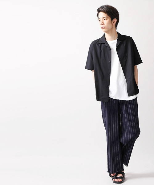WEGO(ウィゴー)の「WEGO/フリンジヘムタックワイドパンツ(スラックス・メンズ・ブルー系その他4/ブラック・MEDIUM/LARGE)」の16枚目の写真