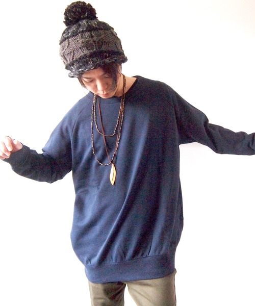 BEATJIVE（ビートジャイブ）の「スウェット 無地 クルーネック ラグランスリーブ プルオーバー トレーナー メンズ（スウェット・メンズ・ブラック/グレー/ブラック×ブルー/ネイビー/オフホワイト/ブラック系その他・FREE）」の6枚目の写真