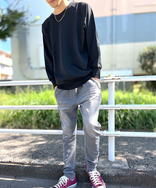 BEATJIVE（ビートジャイブ）の「スウェット 無地 クルーネック ラグランスリーブ プルオーバー トレーナー メンズ（スウェット・メンズ・ブラック/グレー/ブラック×ブルー/ネイビー/オフホワイト/ブラック系その他・FREE）」の10枚目の写真