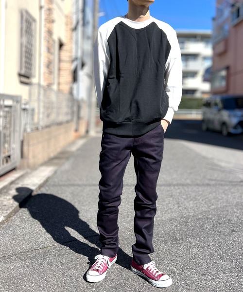 BEATJIVE（ビートジャイブ）の「スウェット 無地 クルーネック ラグランスリーブ プルオーバー トレーナー メンズ（スウェット・メンズ・ブラック/グレー/ブラック×ブルー/ネイビー/オフホワイト/ブラック系その他・FREE）」の13枚目の写真