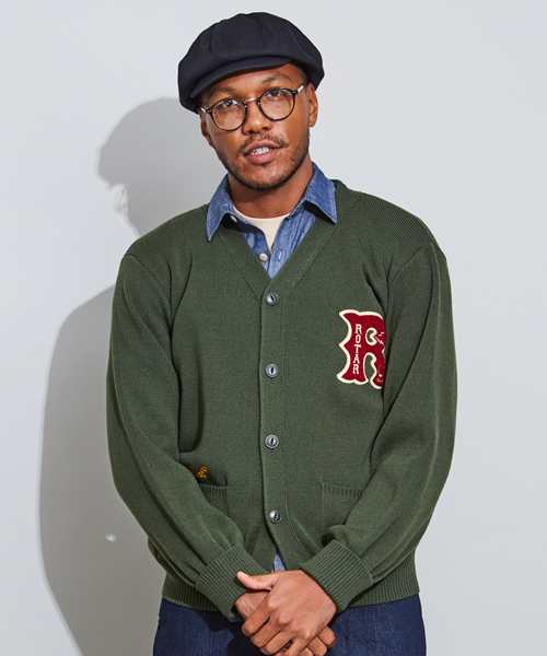 ROTAR（ローター）の「Sagara patch rib cardigan サガラワッペン 