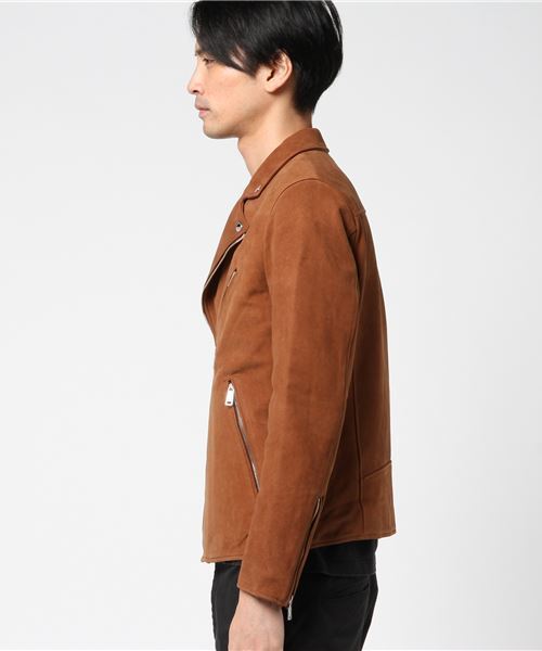 BLACK LABEL CRESTBRIDGE（ブラックレーベル・クレストブリッジ）の「ヌバックＷバイカーズ（ライダースジャケット・メンズ・ブラウン・L/M）」の5枚目の写真