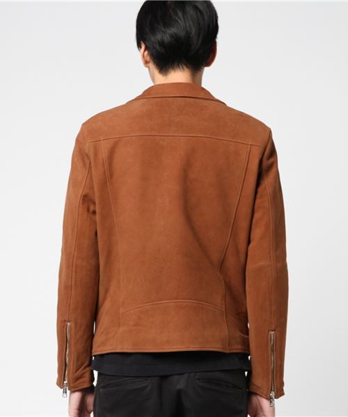 BLACK LABEL CRESTBRIDGE（ブラックレーベル・クレストブリッジ）の「ヌバックＷバイカーズ（ライダースジャケット・メンズ・ブラウン・L/M）」の7枚目の写真