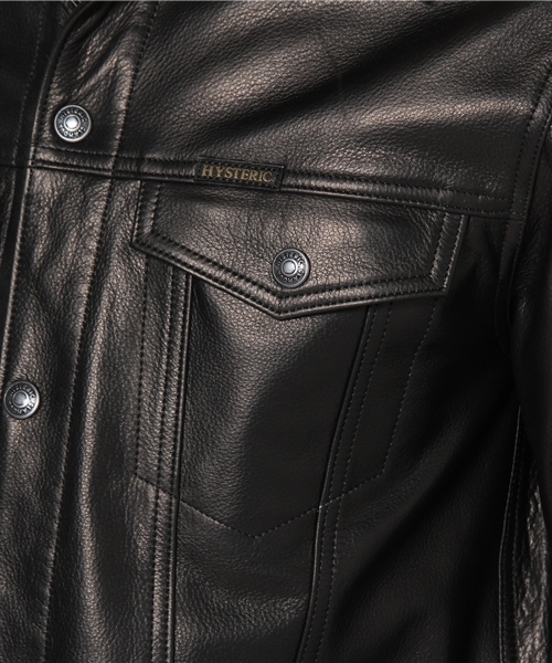 HYSTERIC GLAMOUR（ヒステリックグラマー）の「カウレザーGジャン（ブルゾン・メンズ・ブラック・SMALL/MEDIUM/LARGE）」の6枚目の写真