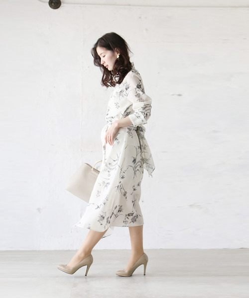 cawaii(カワイイ)の「可憐な花咲くクロスリボンシャツワンピース(シャツワンピース・レディース・ホワイト・FREE)」の19枚目の写真