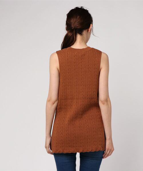 FREAK'S STORE（フリークスストア）の「ニットベスト（ベスト・レディース・ブラウン/オフホワイト・ﾌﾘ-）」の17枚目の写真