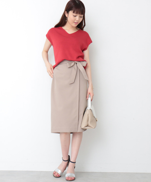 N.(N. Natural Beauty Basic)(エヌエヌナチュラルビューティーベーシック)の「【追加生産】ラップタイトスカート(スカート・レディース・ベージュ/ネイビー/ピンク/ピンク系その他・MEDIUM)」の5枚目の写真