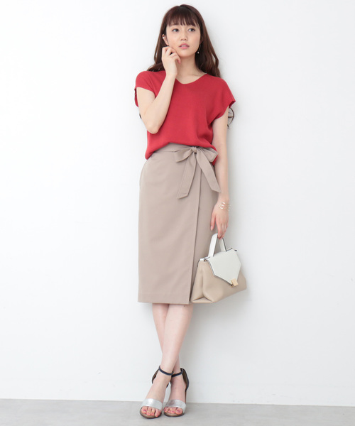 N.(N. Natural Beauty Basic)(エヌエヌナチュラルビューティーベーシック)の「【追加生産】ラップタイトスカート(スカート・レディース・ベージュ/ネイビー/ピンク/ピンク系その他・MEDIUM)」の7枚目の写真