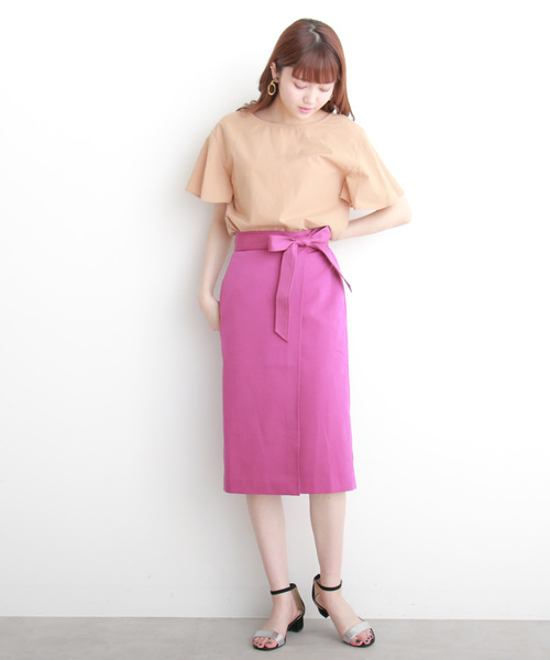 N.(N. Natural Beauty Basic)(エヌエヌナチュラルビューティーベーシック)の「【追加生産】ラップタイトスカート(スカート・レディース・ベージュ/ネイビー/ピンク/ピンク系その他・MEDIUM)」の16枚目の写真
