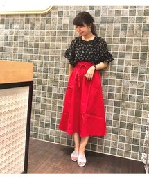 earth music&ecology | ・Vカーブウエストギャザースカート ●(スカート)