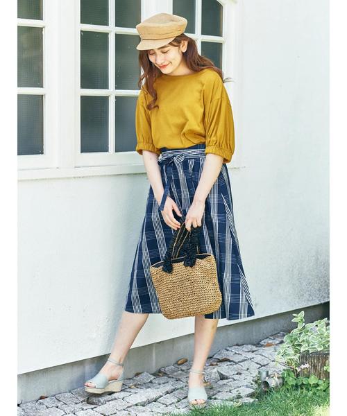 earth music&ecology（アースミュージックアンドエコロジー）の「・Vカーブウエストギャザースカート ●（スカート・レディース・ベージュ系その他4/イエロー/レッド/グリーン/ベージュ/ブルー系その他5・FREE）」の13枚目の写真