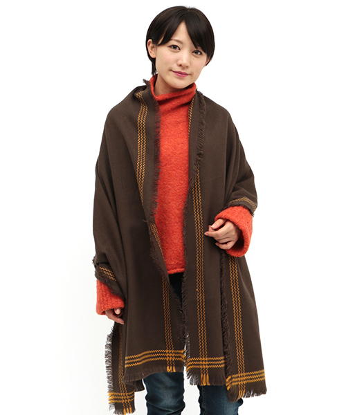 チチカカ(チチカカ)の「ライン入り無地ストール(ストール/ショール・レディース・グレー/ターコイズブルー/チャコールグレー・FREE)」の9枚目の写真