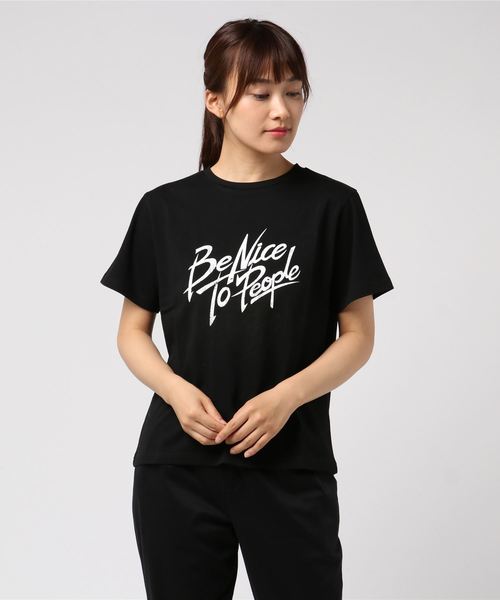 ottilie(オティーリエ)の「Be Nice To Peaple プリントTシャツ(Tシャツ/カットソー・レディース・オフホワイト/ブラック/チャコールグレー・FREE)」の12枚目の写真