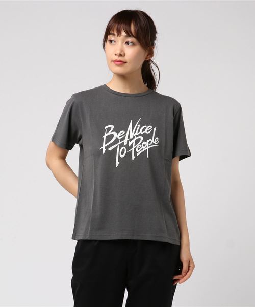 ottilie(オティーリエ)の「Be Nice To Peaple プリントTシャツ(Tシャツ/カットソー・レディース・オフホワイト/ブラック/チャコールグレー・FREE)」の13枚目の写真