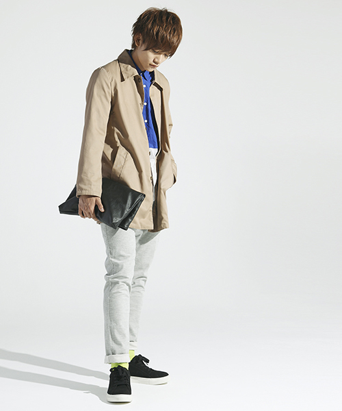 WEGO（ウィゴー）の「WEGO/コーデュロイスリムパンツ（スラックス・メンズ・ライトグレー/サックスブルー/ライトベージュ・MEDIUM/LARGE）」の4枚目の写真