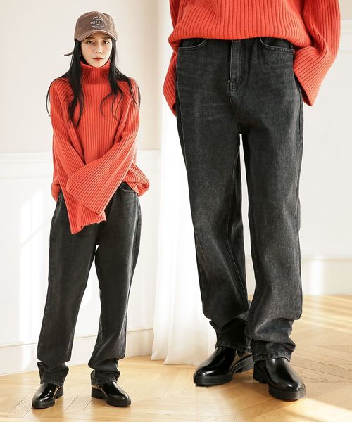 Une Mansion ユヌマンション の ハイウエストボーイズデニム デニムパンツ Wear