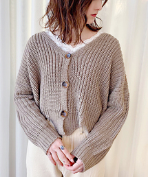 apres jour | 裾スカラップゆるカーディガン【ZOZOTOWN限定アイテム】(カーディガン/ボレロ)