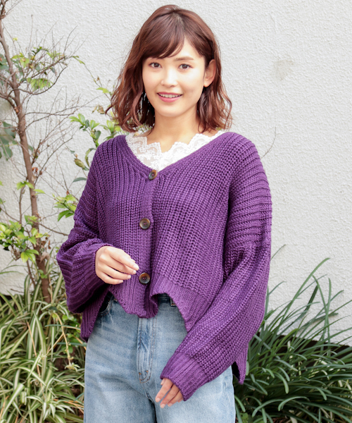 apres jour(アプレジュール)の「裾スカラップゆるカーディガン【ZOZOTOWN限定アイテム】(カーディガン/ボレロ・レディース・ベージュ/パープル/ダークブルー・フリー)」の11枚目の写真