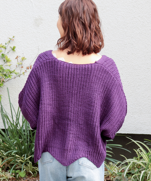 apres jour(アプレジュール)の「裾スカラップゆるカーディガン【ZOZOTOWN限定アイテム】(カーディガン/ボレロ・レディース・ベージュ/パープル/ダークブルー・フリー)」の13枚目の写真