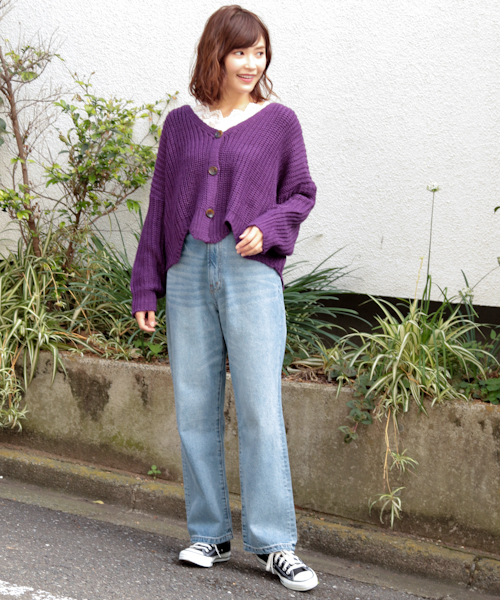 apres jour(アプレジュール)の「裾スカラップゆるカーディガン【ZOZOTOWN限定アイテム】(カーディガン/ボレロ・レディース・ベージュ/パープル/ダークブルー・フリー)」の14枚目の写真
