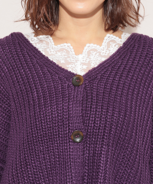 apres jour(アプレジュール)の「裾スカラップゆるカーディガン【ZOZOTOWN限定アイテム】(カーディガン/ボレロ・レディース・ベージュ/パープル/ダークブルー・フリー)」の22枚目の写真