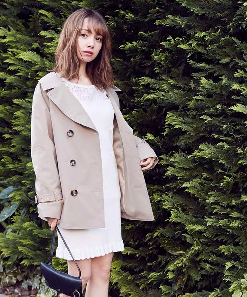 Miia ミーア の レース切替リブニットワンピース ワンピース Wear
