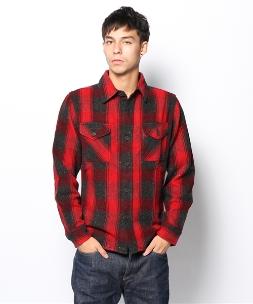 WEGO(ウィゴー)の「WEGO/ネップ混CPO(シャツ/ブラウス・メンズ・グリーン/レッド/ブルー・LARGE/MEDIUM)」の3枚目の写真