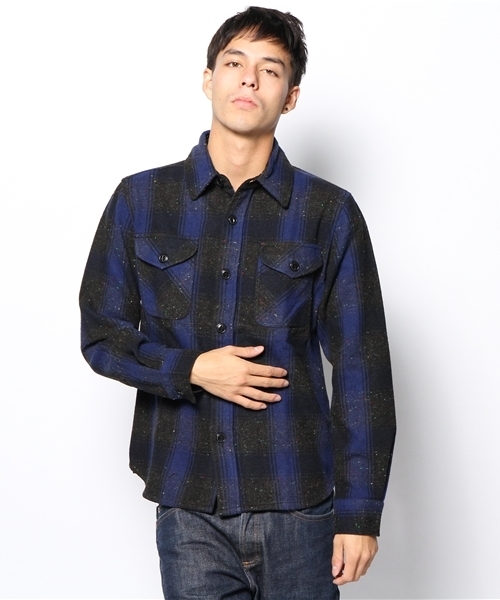 WEGO(ウィゴー)の「WEGO/ネップ混CPO(シャツ/ブラウス・メンズ・グリーン/レッド/ブルー・LARGE/MEDIUM)」の2枚目の写真