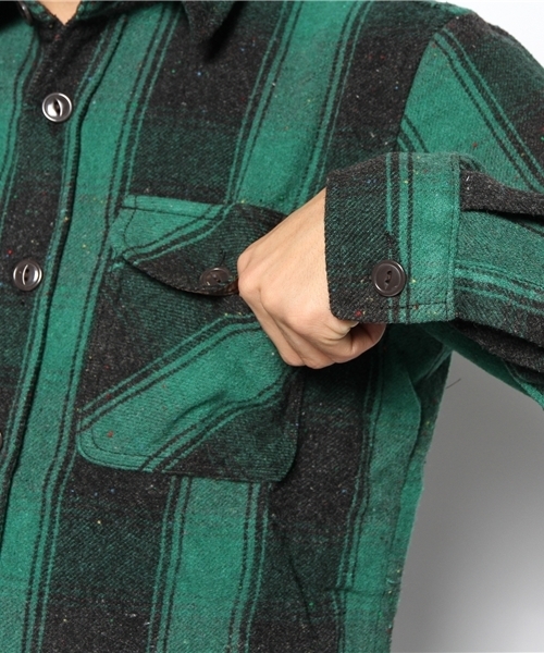 WEGO(ウィゴー)の「WEGO/ネップ混CPO(シャツ/ブラウス・メンズ・グリーン/レッド/ブルー・LARGE/MEDIUM)」の9枚目の写真